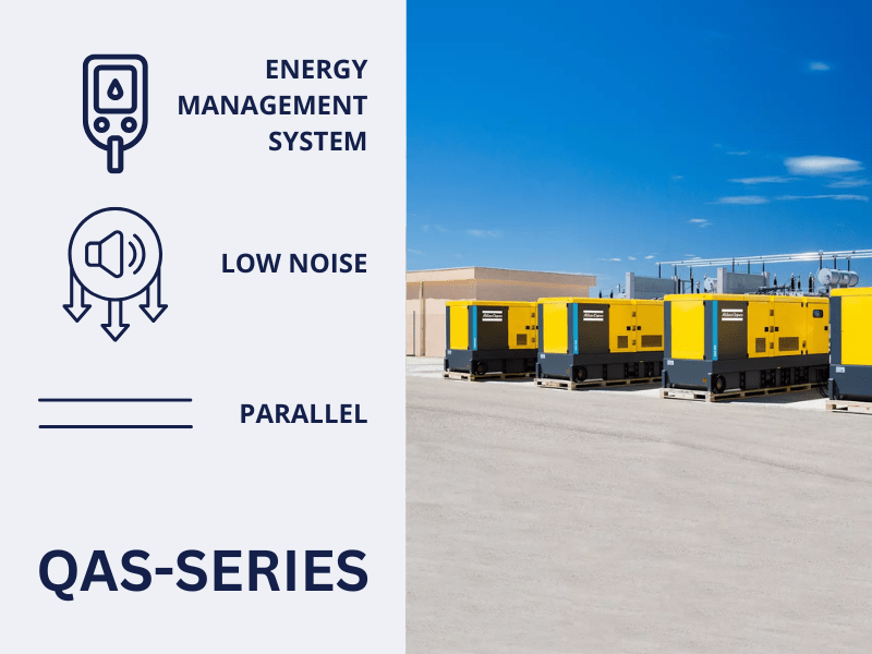 Infographic about the Atlas Copco QAS-series genertors