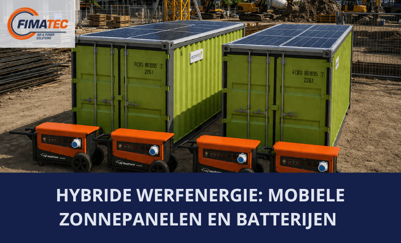 Van dieselgenerator naar hybride werfenergie: mobiele zonnepanelen en batterijopslag voor autonome bouwplaatsen