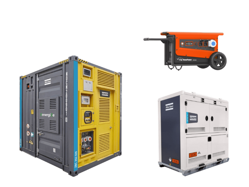 Overzichtsfoto van de Atlas COpco en Renopower batterijen van Fimatec.