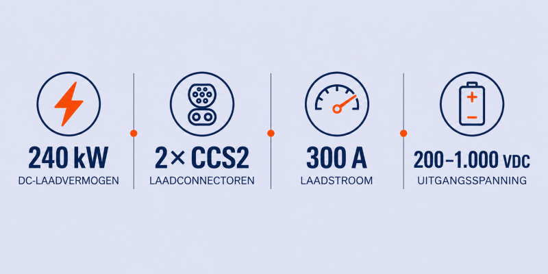 USP's van de Fimatec DC-snellaadpaal voor elektrische trucks en grondverzetmachines